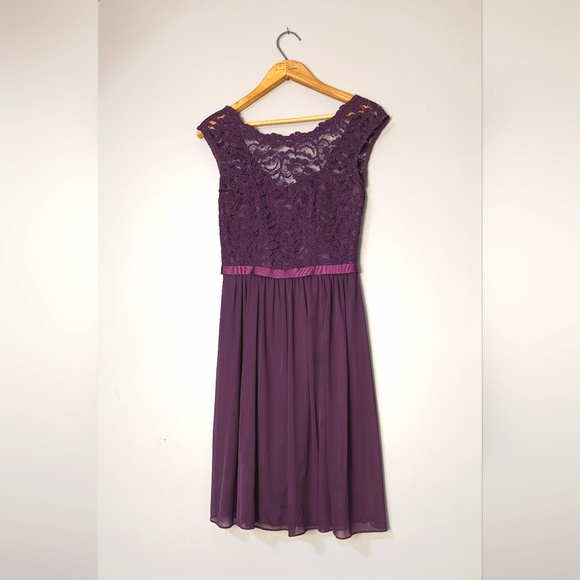 David's Bridal Bridesmaid Dress (Plum) - Picture 2 of 7